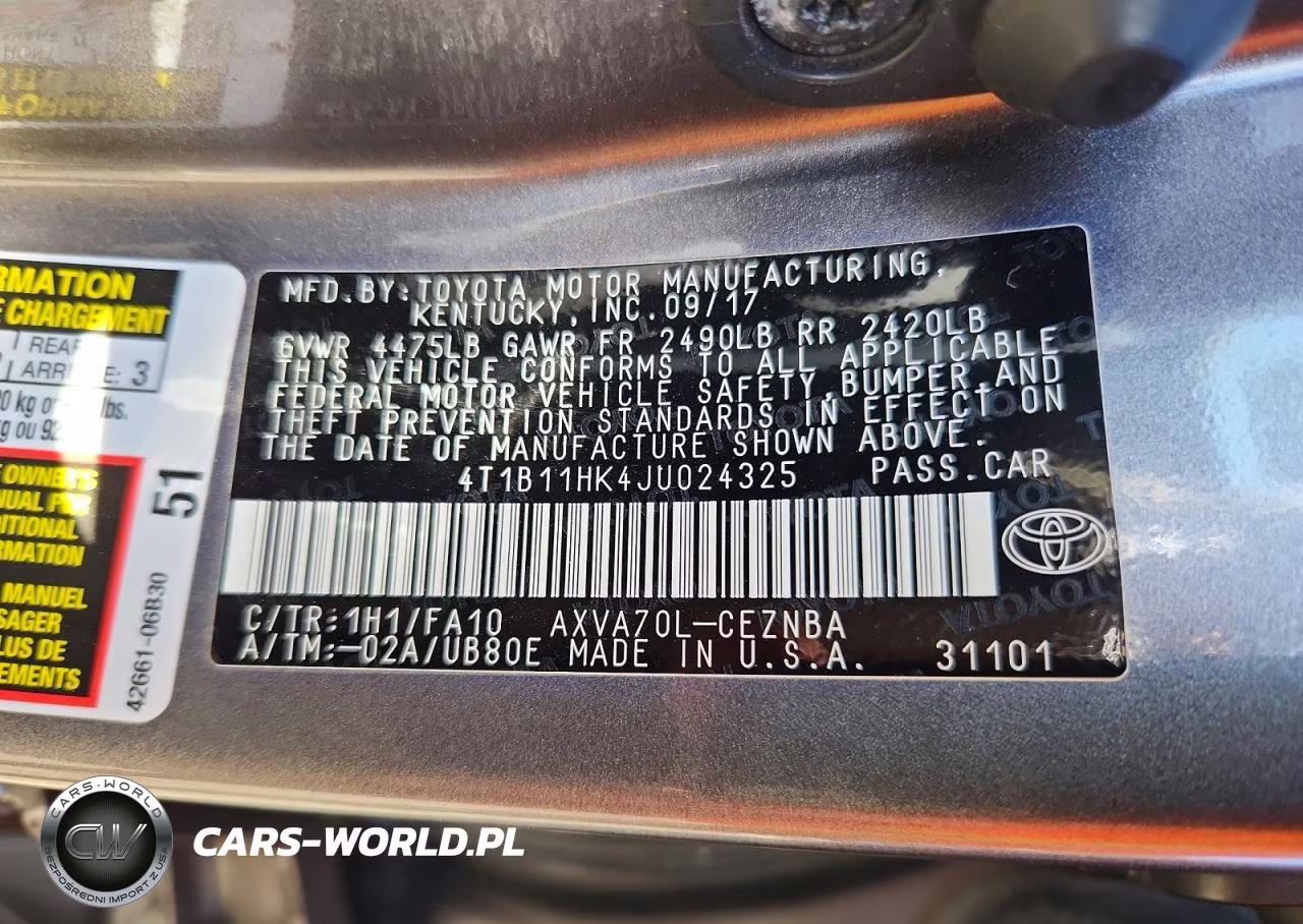 2018 Toyota Camry Le VIN:4T1B11HK4JU024325 - 13