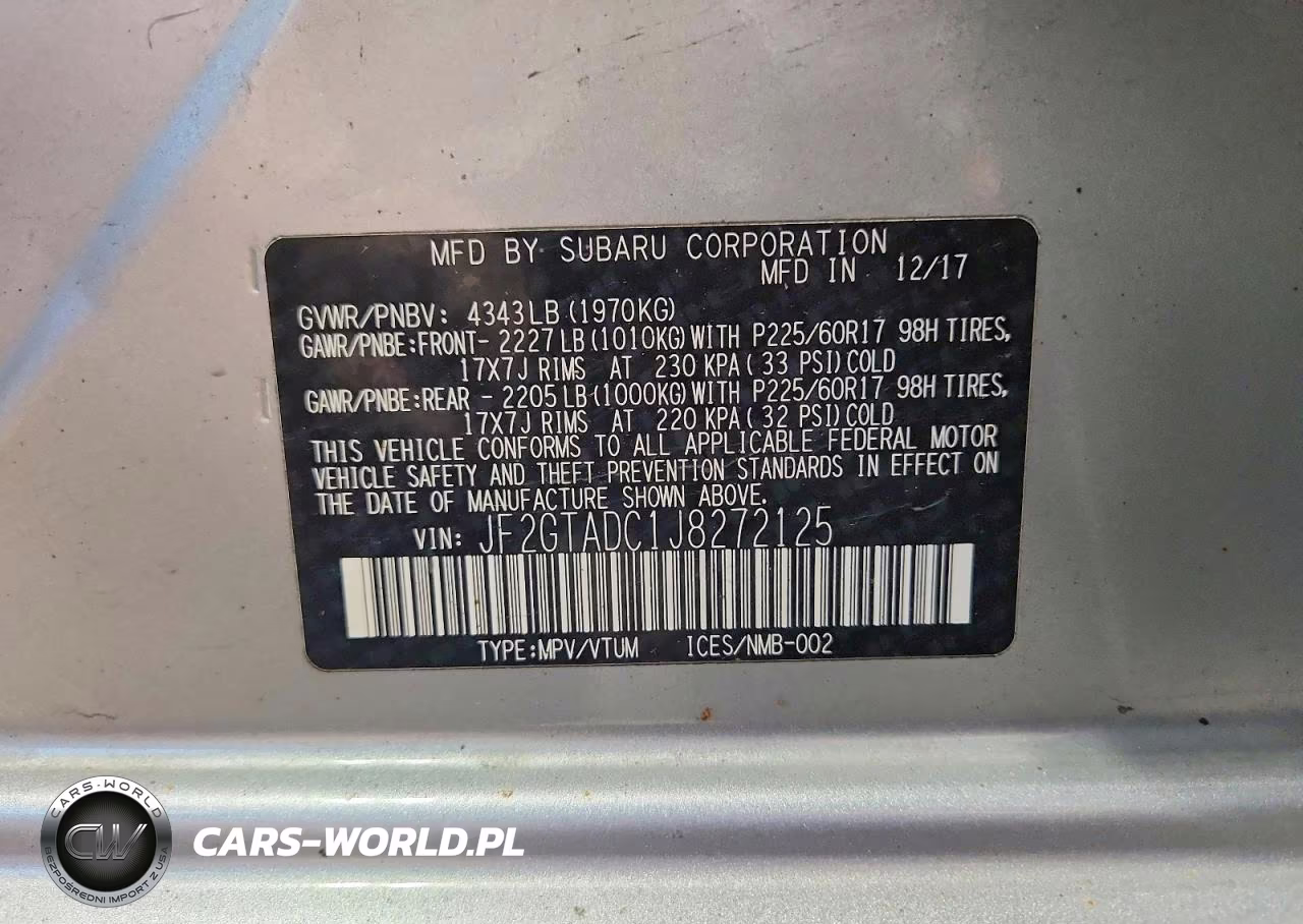 2018 Subaru Crosstrek Premium VIN:JF2GTADC1J8272125 - 14