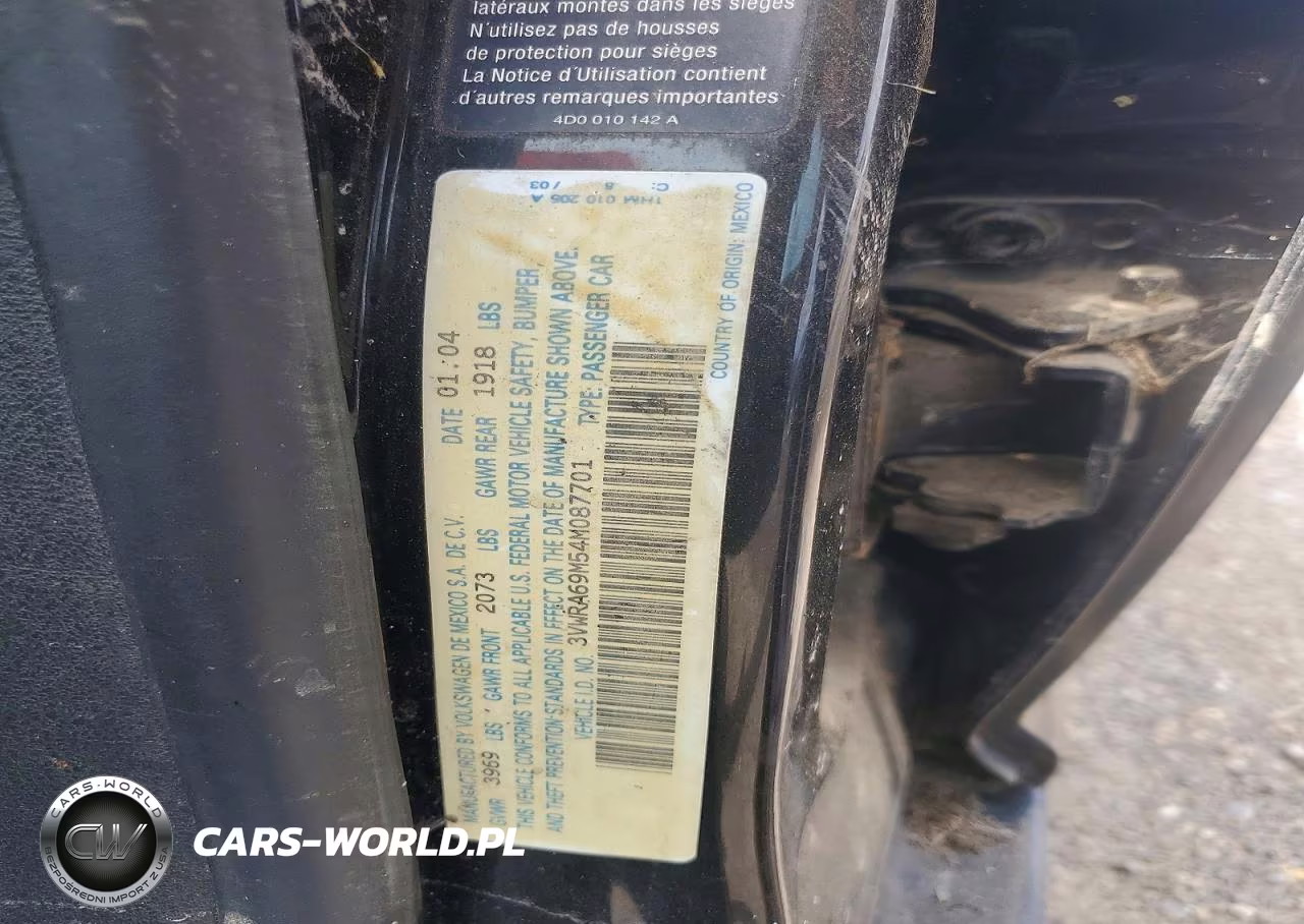 2004 Volkswagen Jetta Gl VIN:3VWRA69M54M087701 - 12