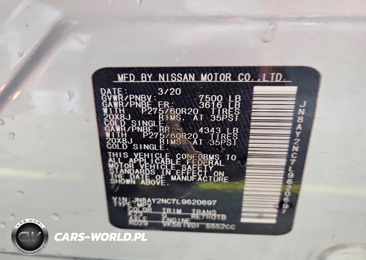 2020 Nissan Armada Sl VIN:JN8AY2NC7L9620697 - 13