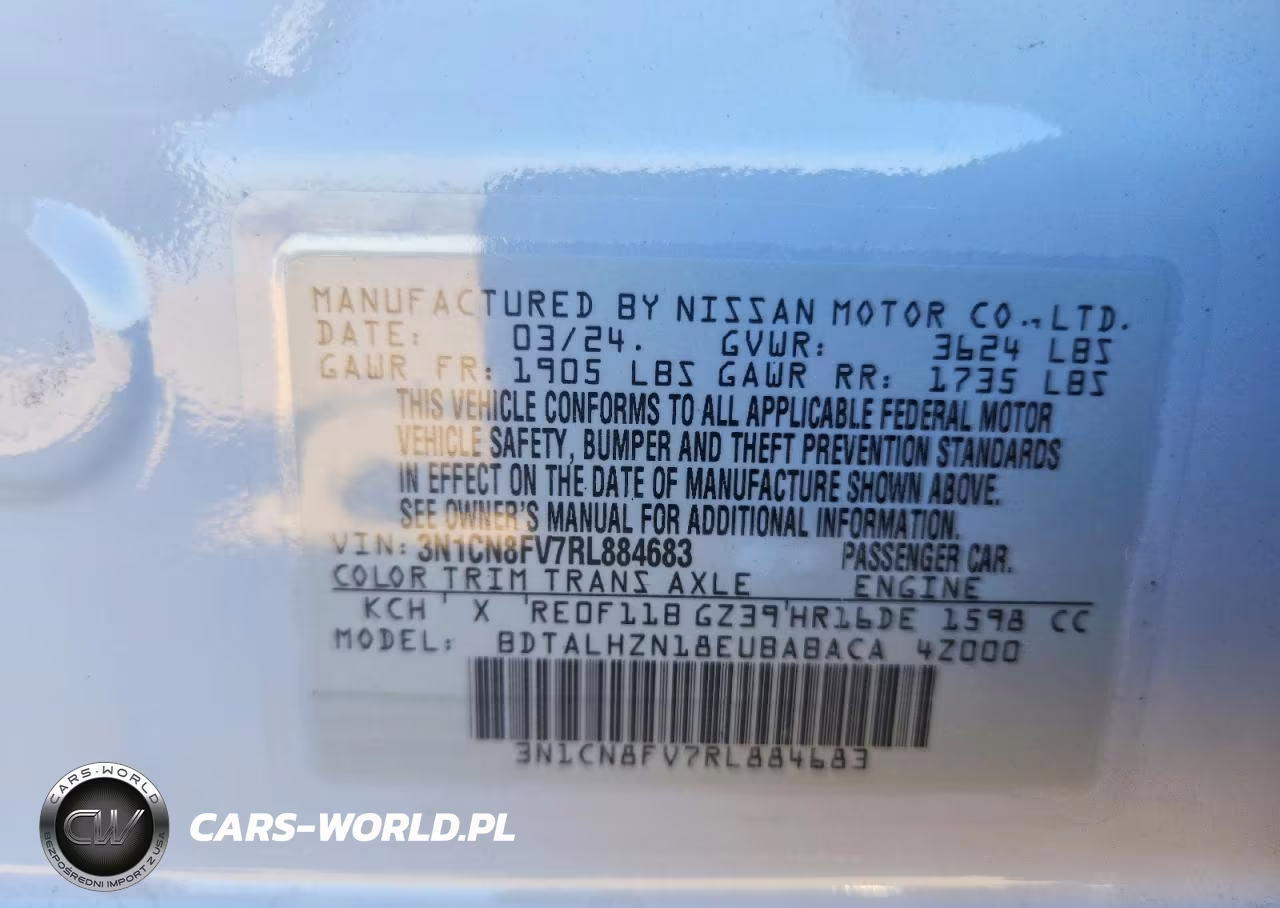 2024 Nissan Versa Sr VIN:3N1CN8FV7RL884683 - 13
