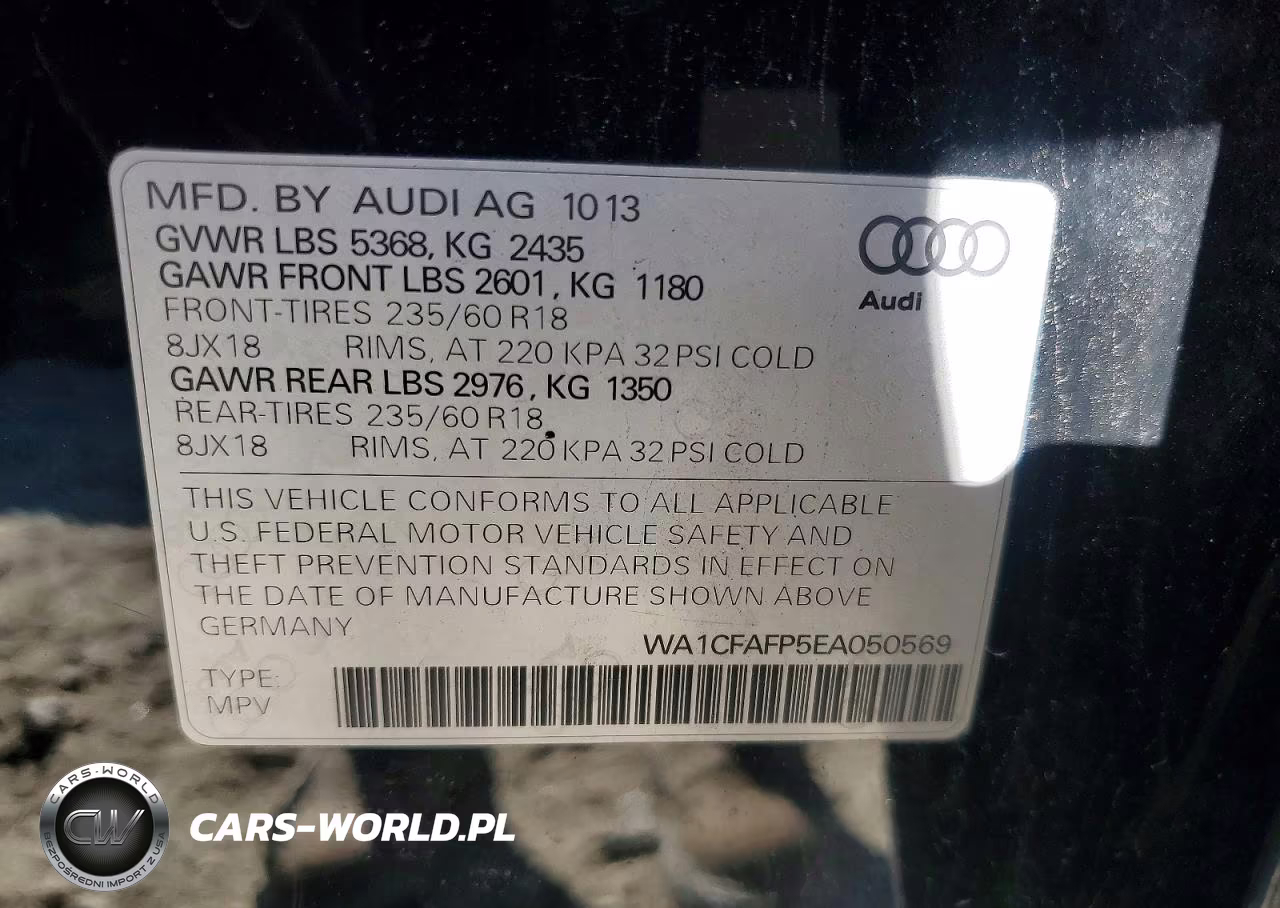 2014 Audi Q5 Premium VIN:WA1CFAFP5EA050569 - 13