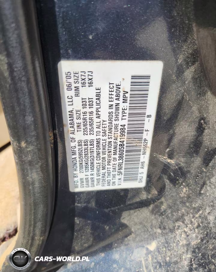 2005 Honda Odyssey Exl VIN:5FNRL38605B419984 - 13