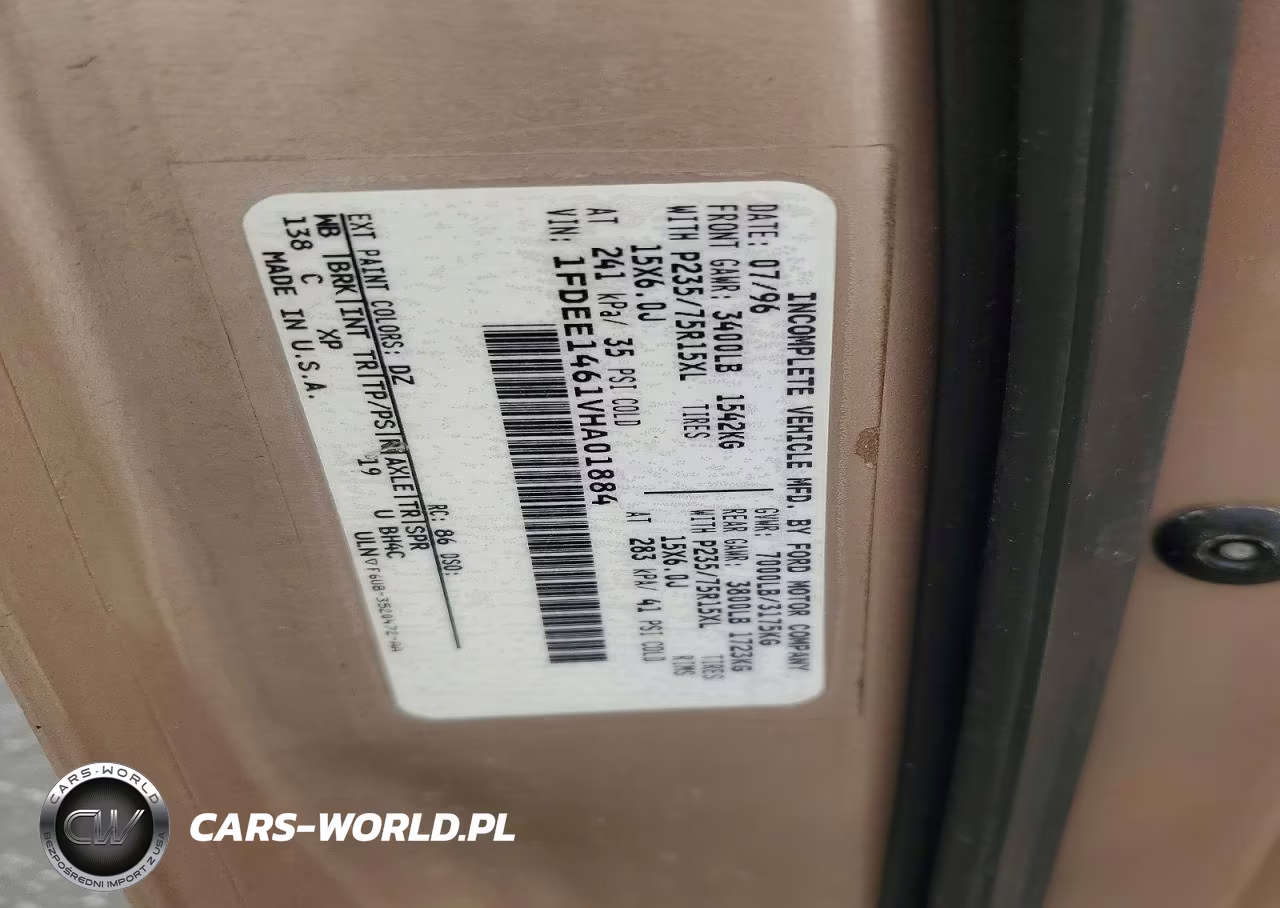 1997 Ford Econoline E150 Van VIN:1FDEE1461VHA01884 - 13