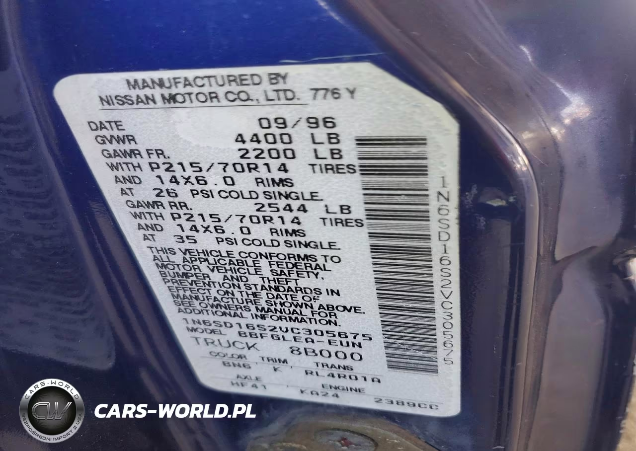 1997 Nissan Truck Xe VIN:1N6SD16S2VC305675 - 12