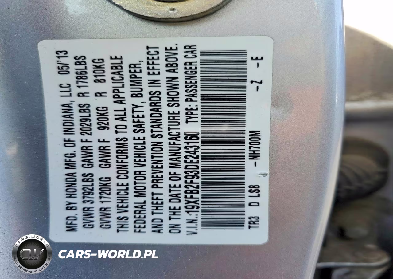 2013 Honda Civic Exl VIN:19XFB2F93DE243160 - 13