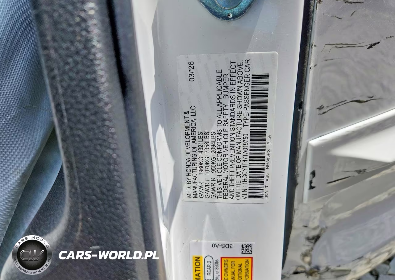 2026 Honda Accord Se VIN:1HGCY1F47TA019750 - 12