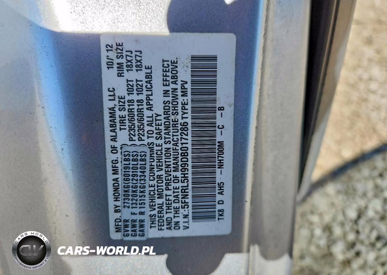 2013 Honda Odyssey Touring VIN:5FNRL5H99DB017286 - 13