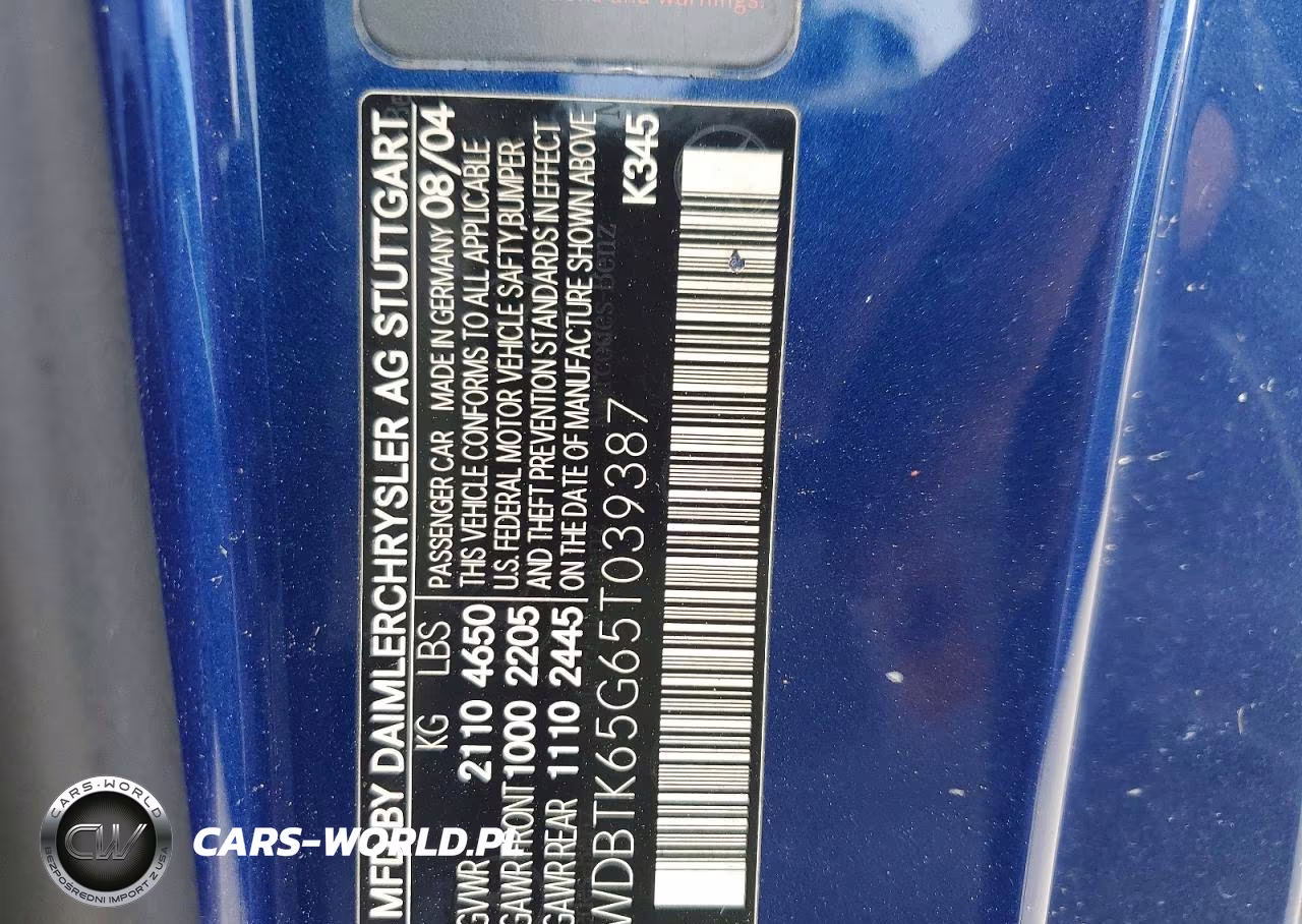MERCEDES-BENZ CLK 320 VIN:WDBTK65G65T039387 - 12