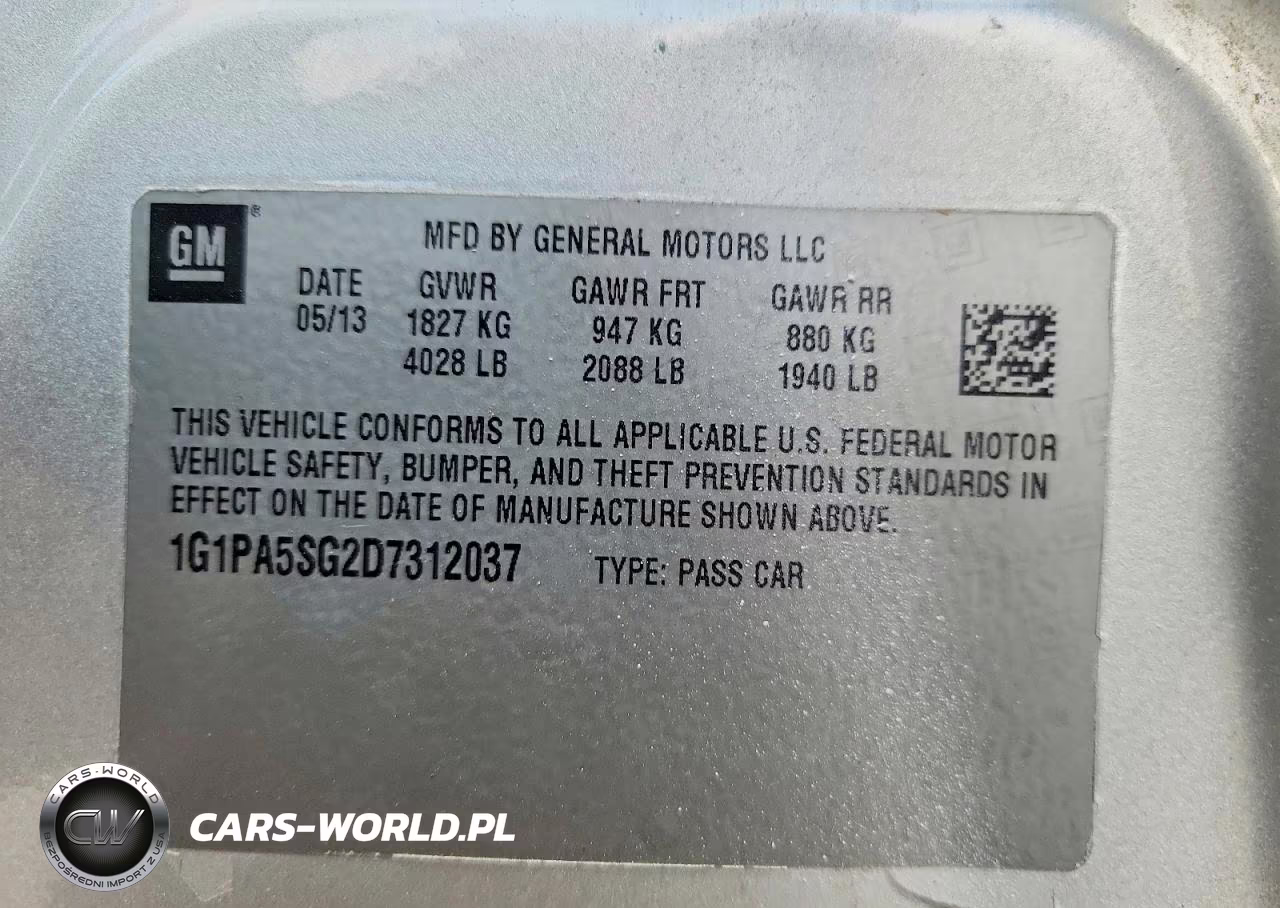 2013 Chevrolet Cruze Ls VIN:1G1PA5SG2D7312037 - 12
