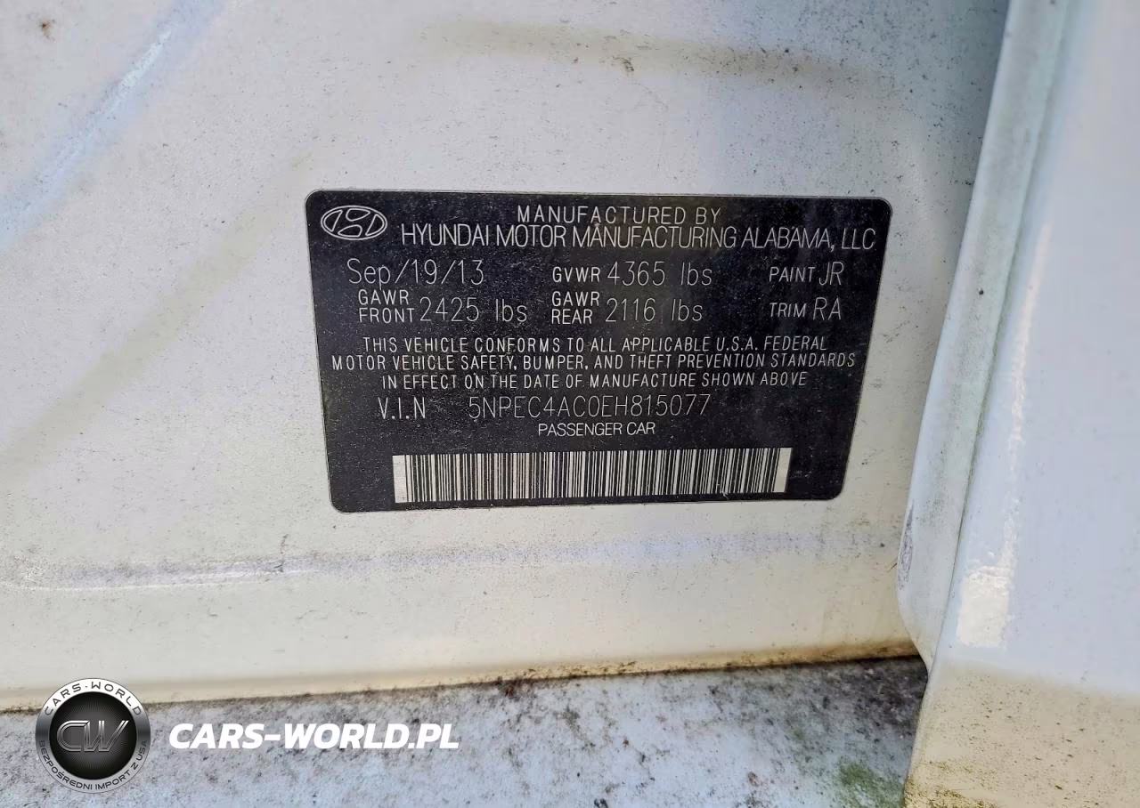 2014 Hyundai Sonata Limited VIN:5NPEC4AC0EH815077 - 12