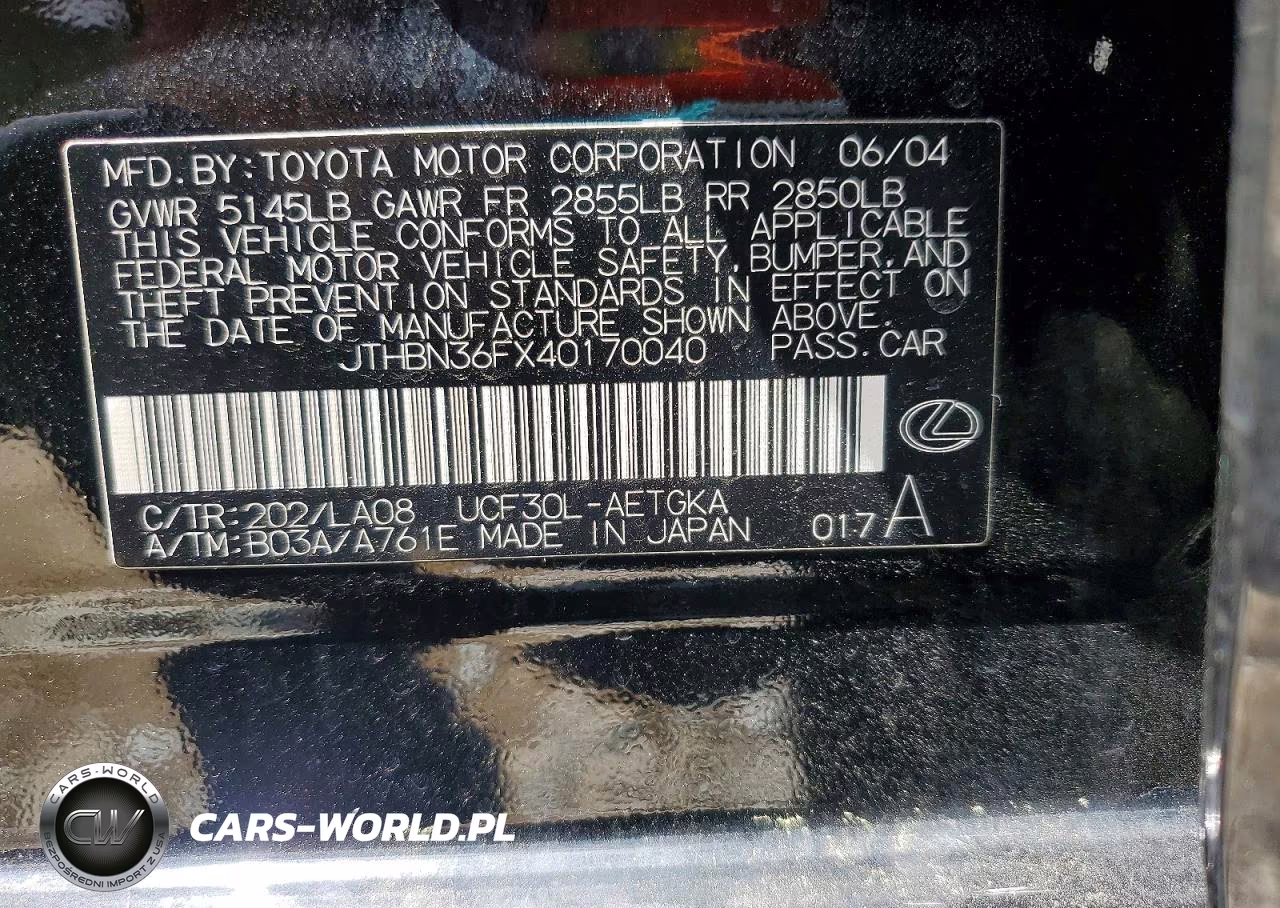 2004 Lexus Ls 430 VIN:JTHBN36FX40170040 - 12