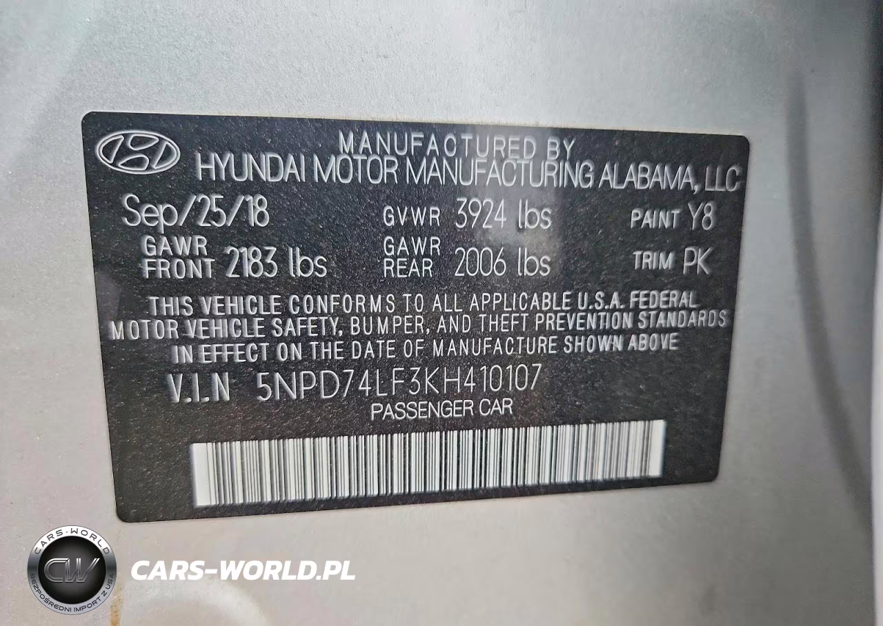 2019 Hyundai Elantra Se VIN:5NPD74LF3KH410107 - 13