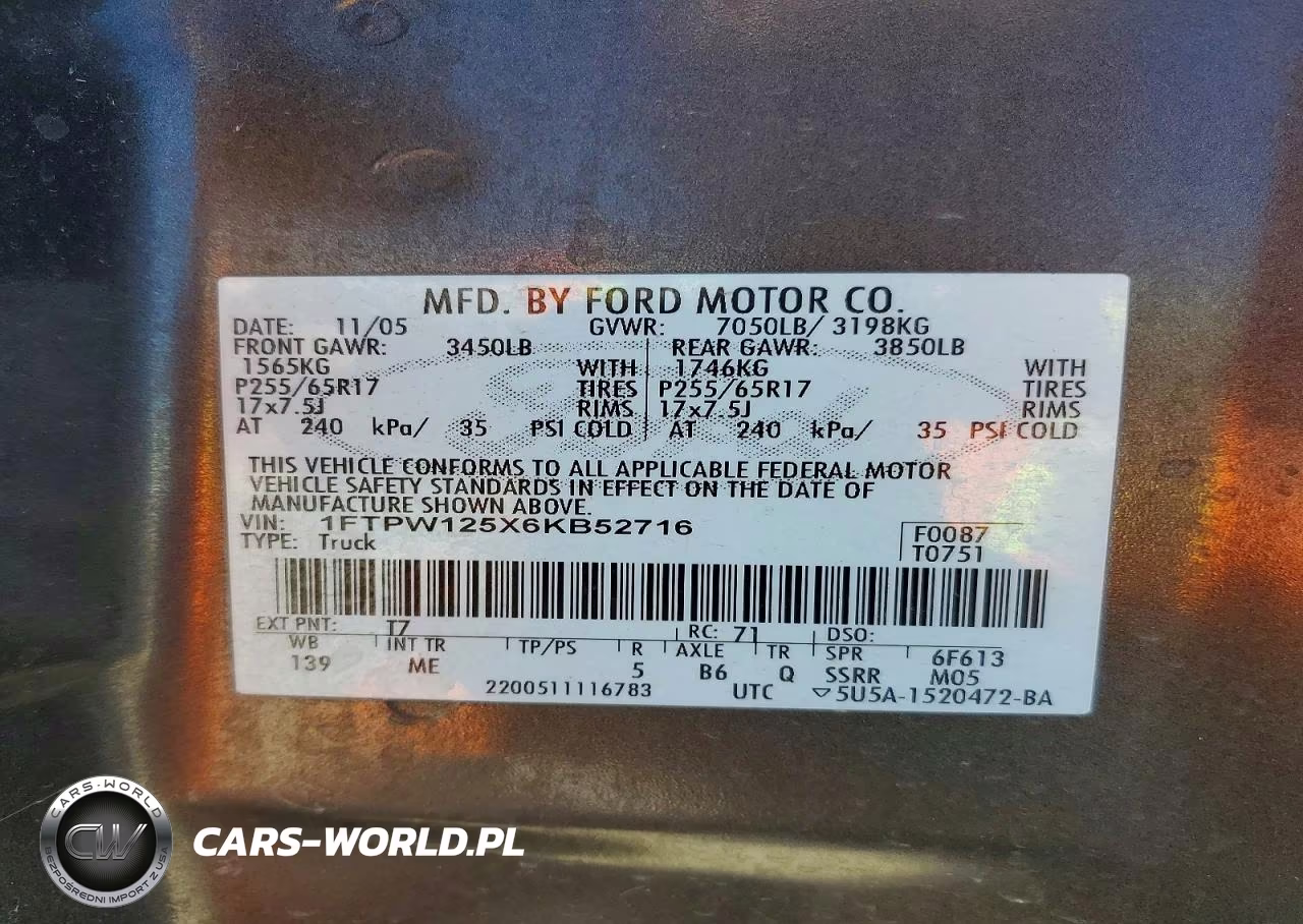 2006 Ford F150 Supercrew VIN:1FTPW125X6KB52716 - 12