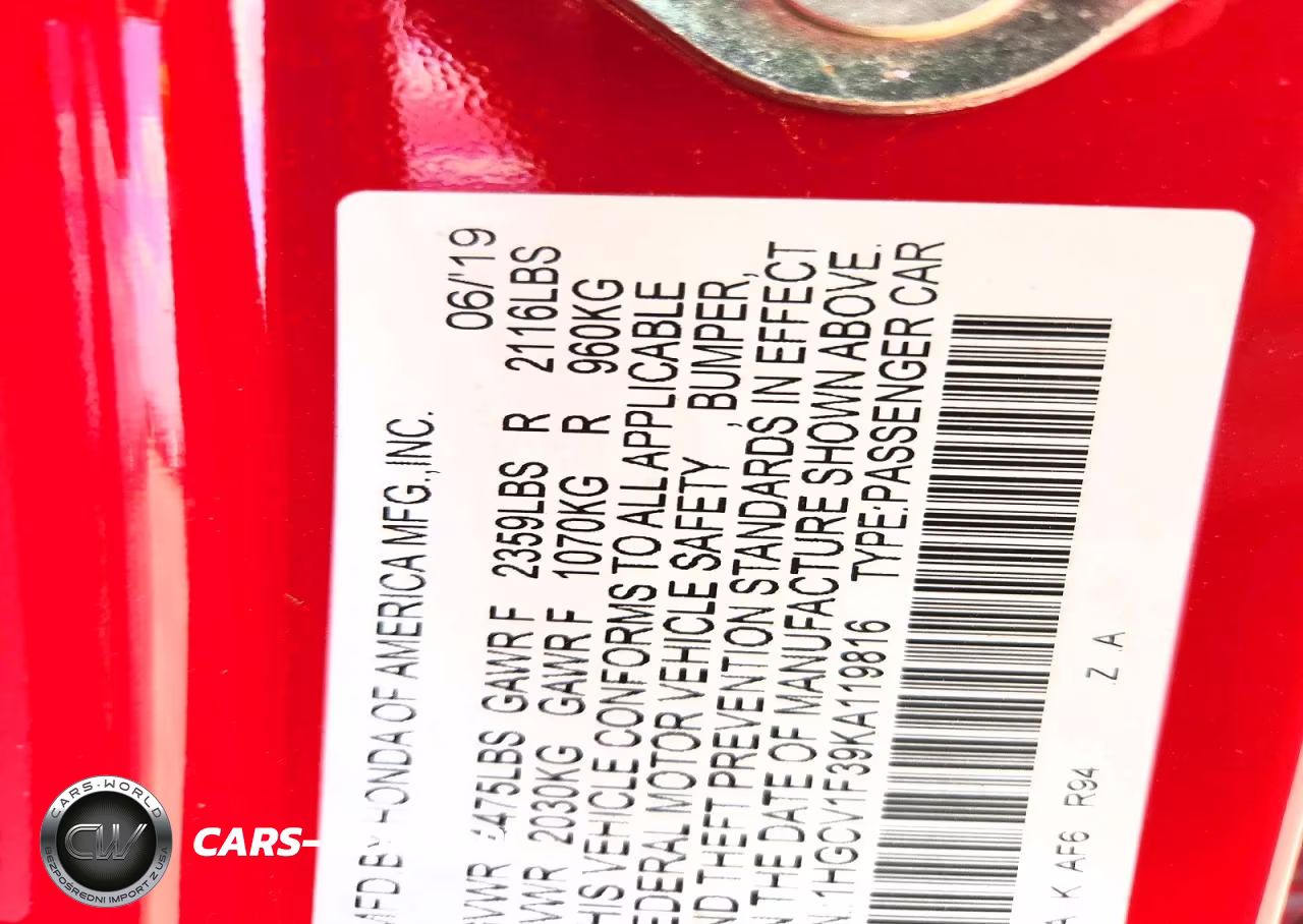 2019 Honda Accord Sport VIN:1HGCV1F39KA119816 - 13