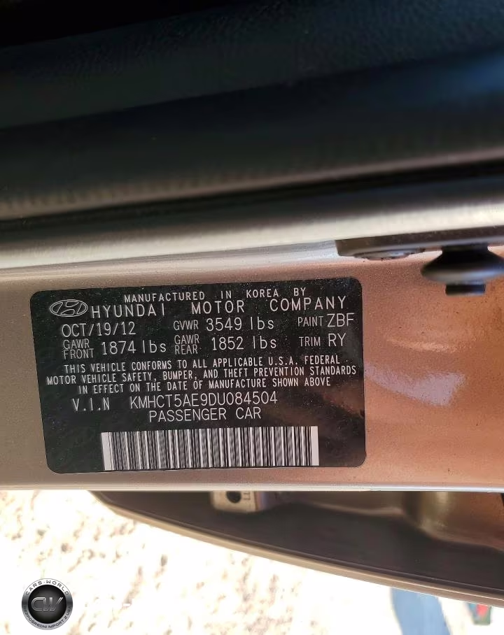 2013 Hyundai Accent Gs VIN:KMHCT5AE9DU084504 - 12