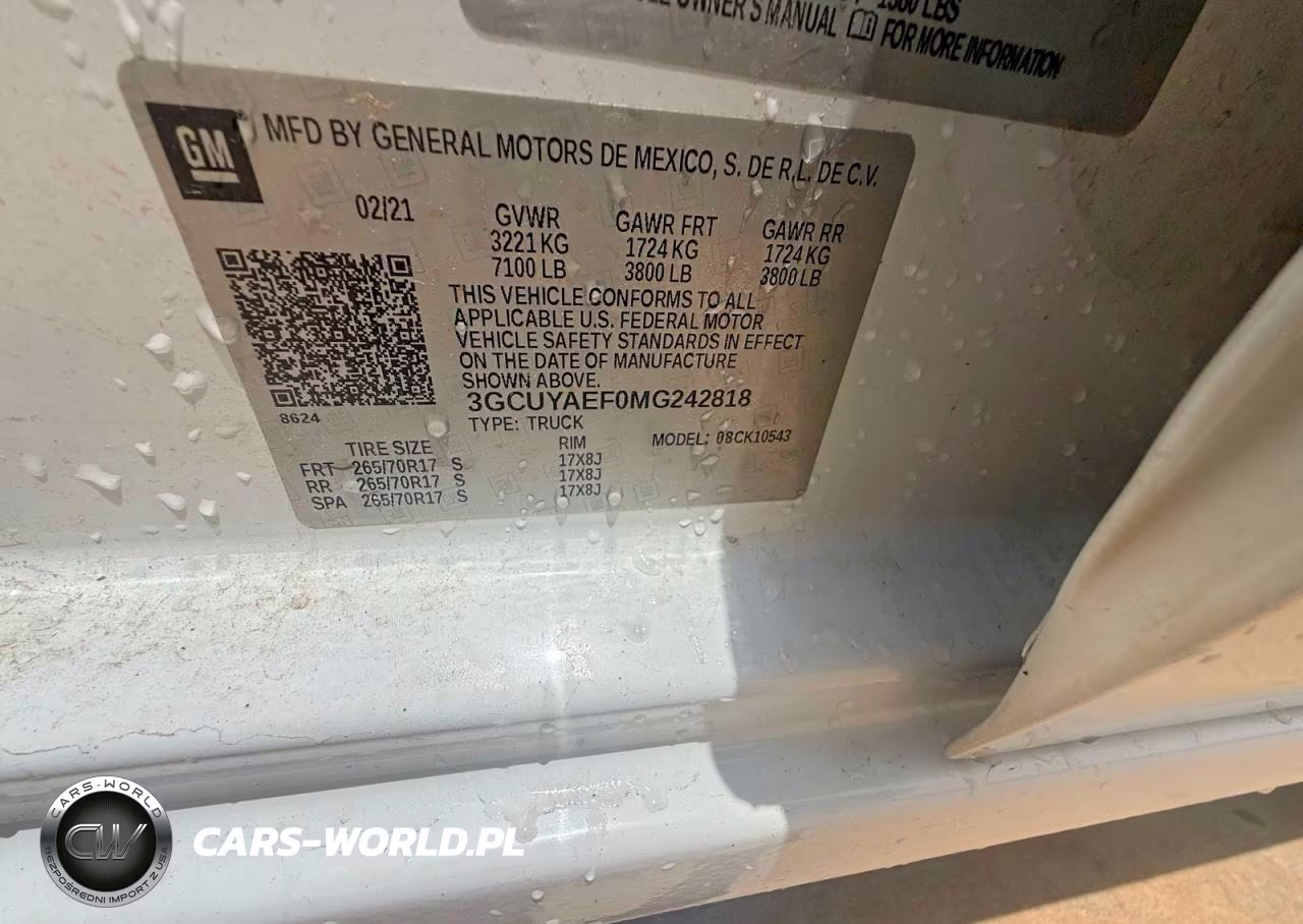 2021 Chevrolet Silverado K1500 VIN:3GCUYAEF0MG242818 - 10