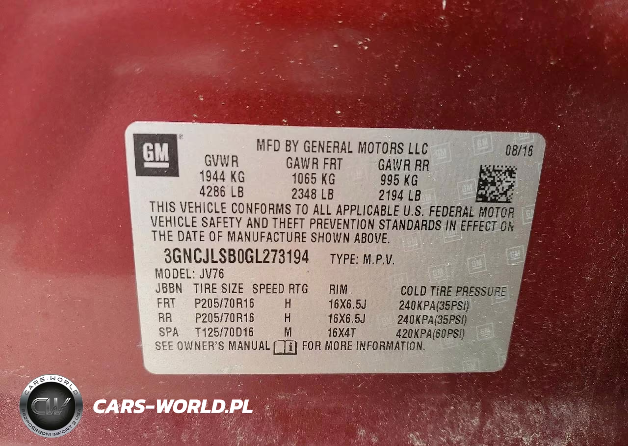 2016 Chevrolet Trax 1Lt VIN:3GNCJLSB0GL273194 - 13