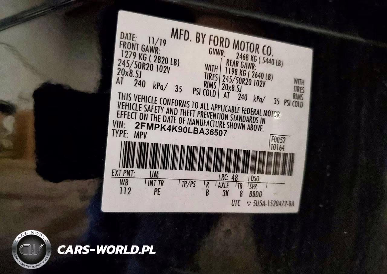2020 Ford Edge VIN:2FMPK4K90LBA36507 - 12