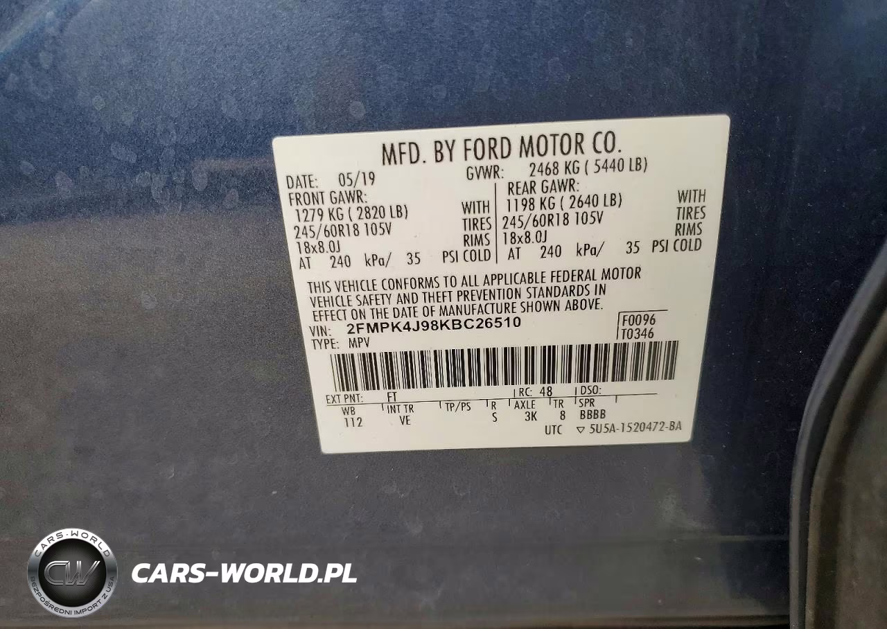 2019 Ford Edge Sel VIN:2FMPK4J98KBC26510 - 13