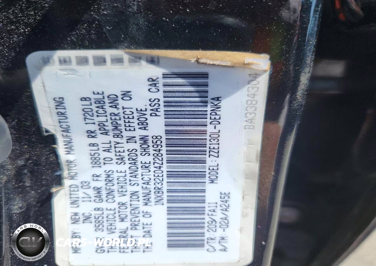 2004 Toyota Corolla Le VIN:1NXBR32E04Z284958 - 13