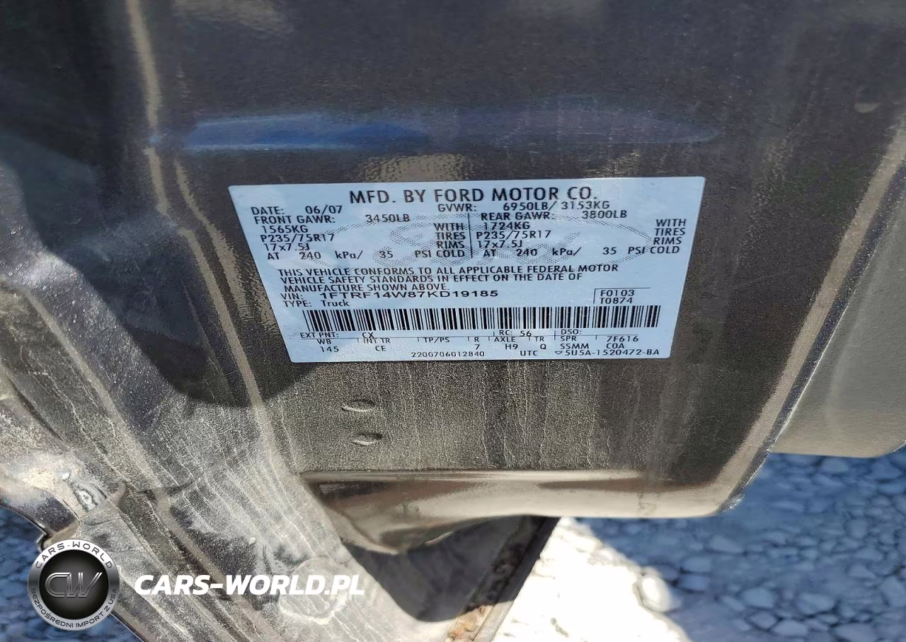 2007 Ford F150 VIN:1FTRF14W87KD19185 - 12
