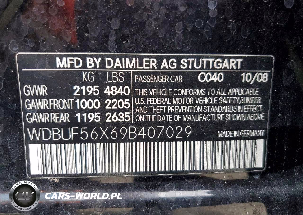 2009 Mercedes-Benz E 350 VIN:WDBUF56X69B407029 - 12