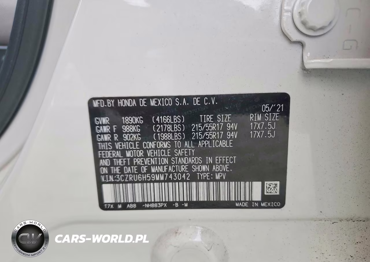 2021 Honda Hr-V Ex VIN:3CZRU6H59MM743042 - 13