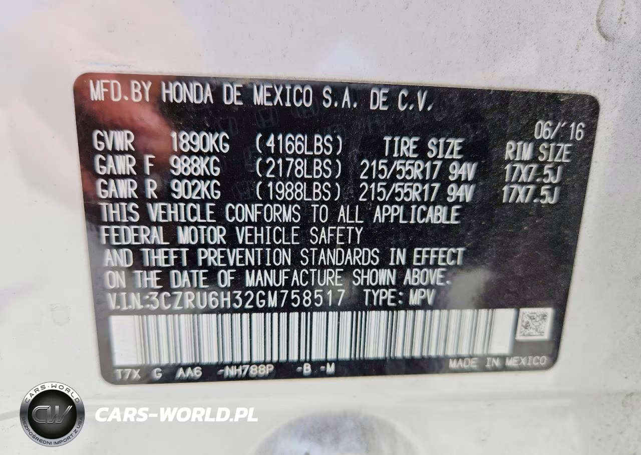 2016 Honda Hr-V Lx VIN:3CZRU6H32GM758517 - 13