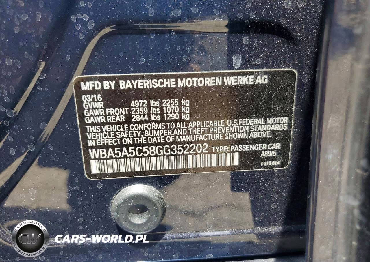 2016 BMW 528 I VIN:WBA5A5C58GG352202 - 12
