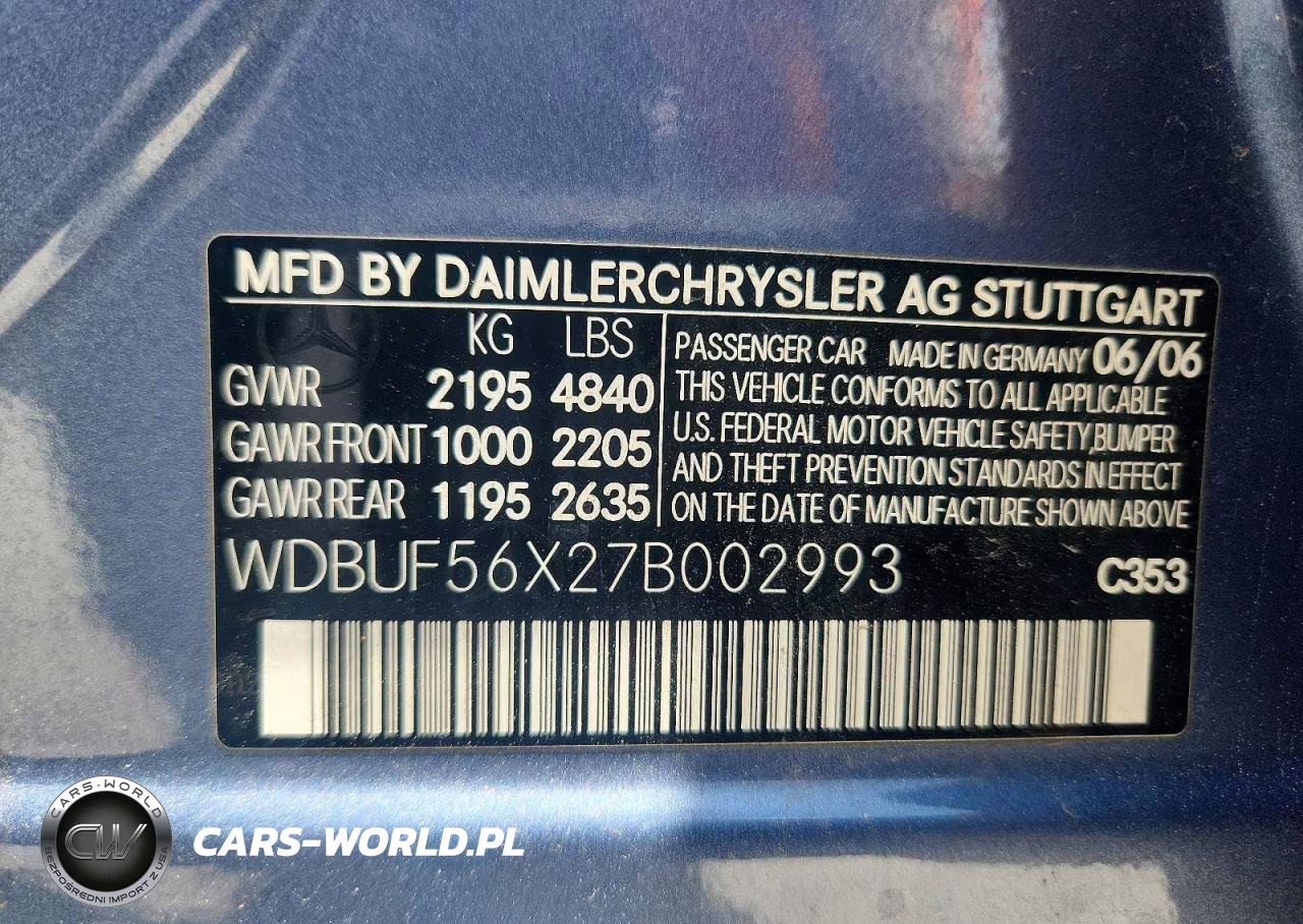 2007 Mercedes-Benz E 350 VIN:WDBUF56X27B002993 - 12