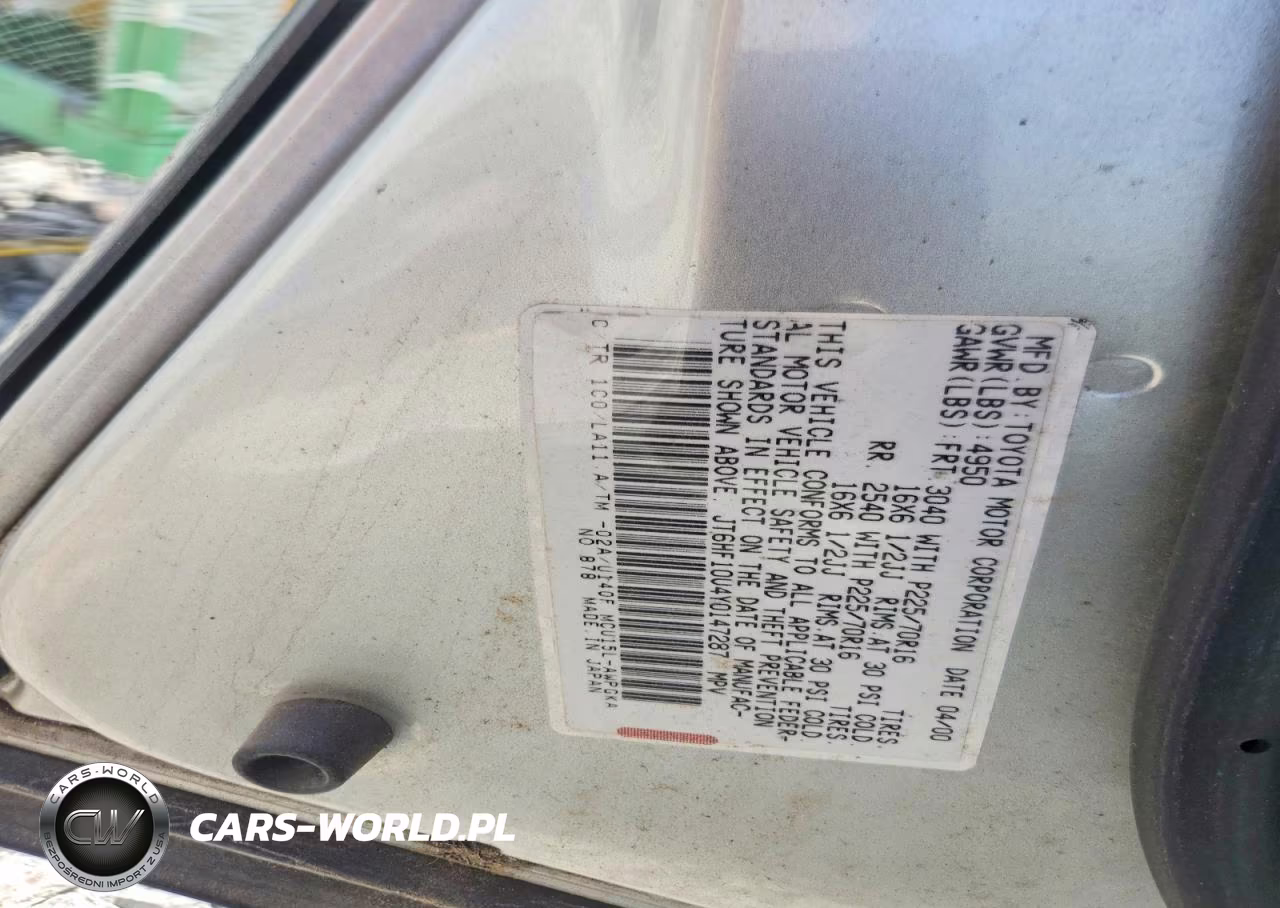 2000 Lexus Rx 300 VIN:JT6HF10U4Y0147287 - 13