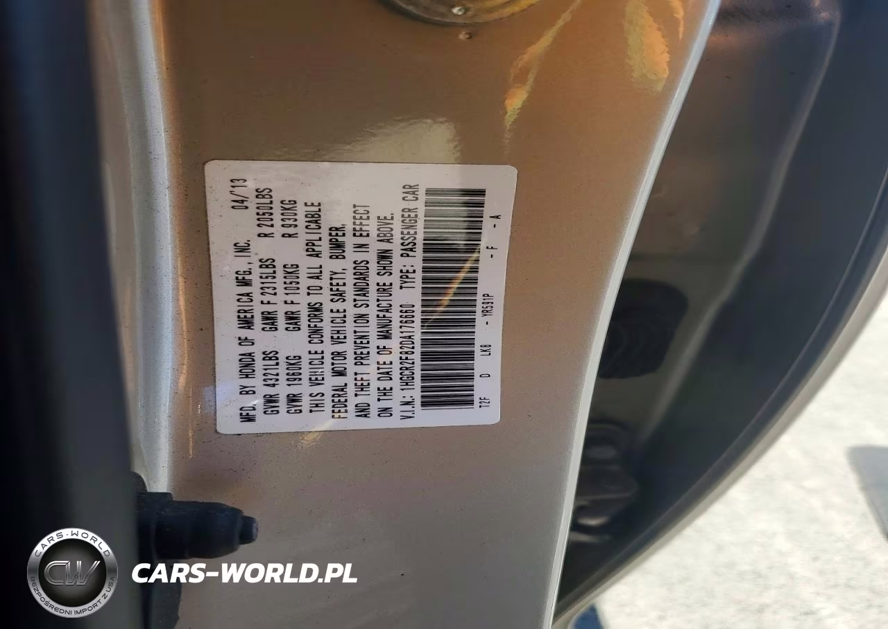 2013 Honda Accord Exl VIN:1HGCR2F82DA176660 - 12
