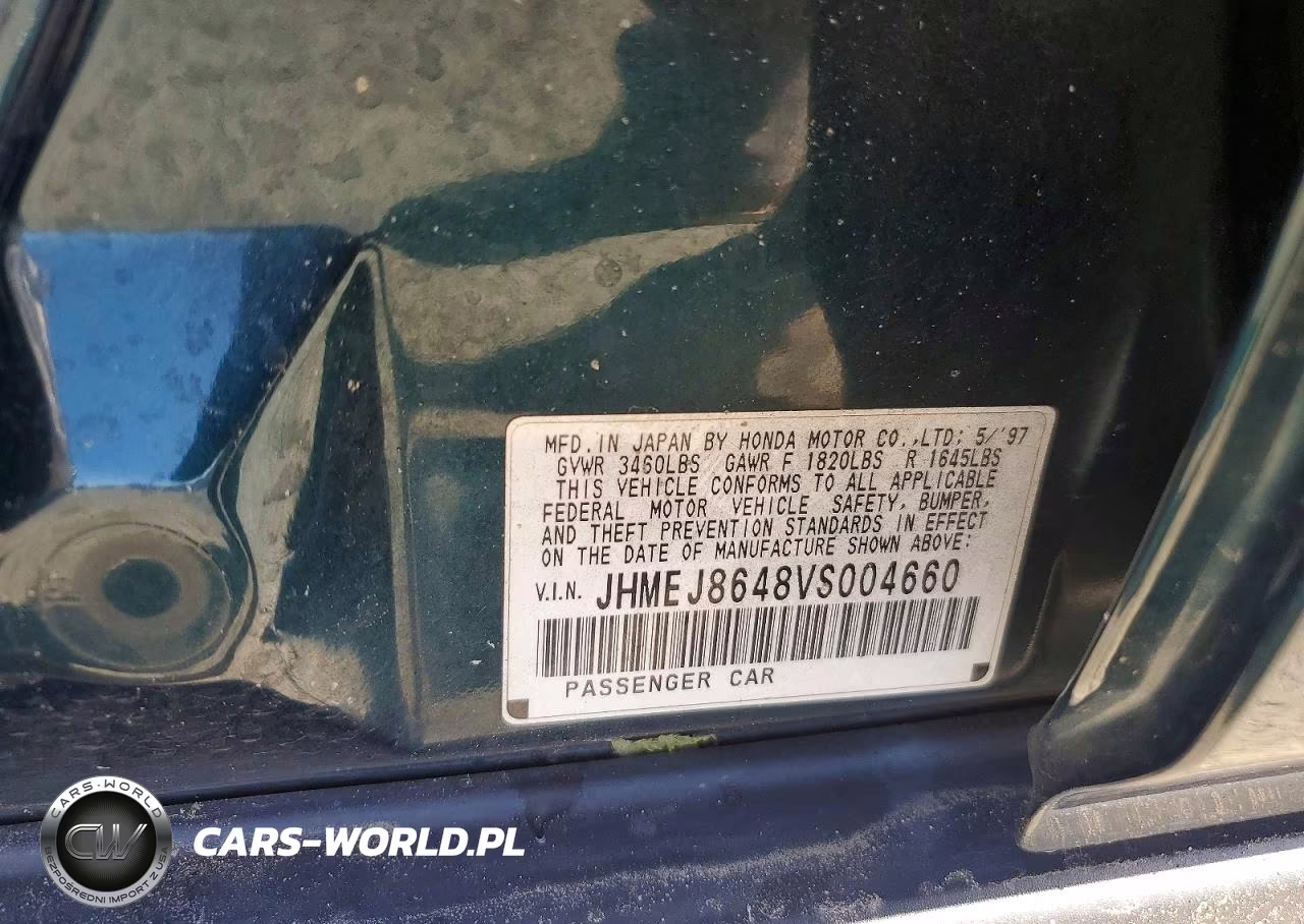 1997 Honda Civic Ex VIN:JHMEJ8648VS004660 - 12