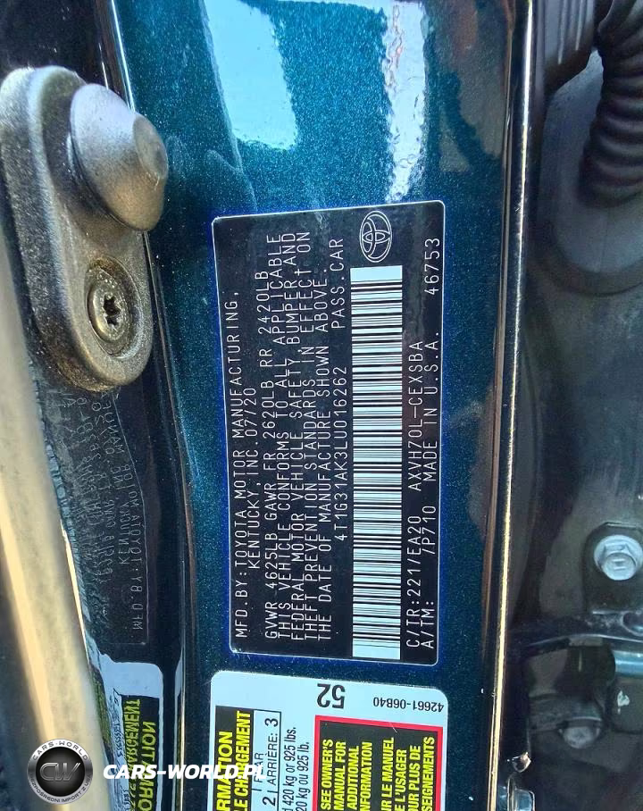 2020 Toyota Camry Se VIN:4T1G31AK3LU016262 - 10