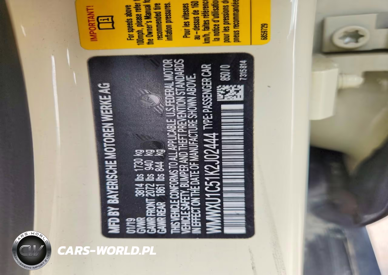 2019 Mini Cooper VIN:WMWXU1C51K2J02444 - 12