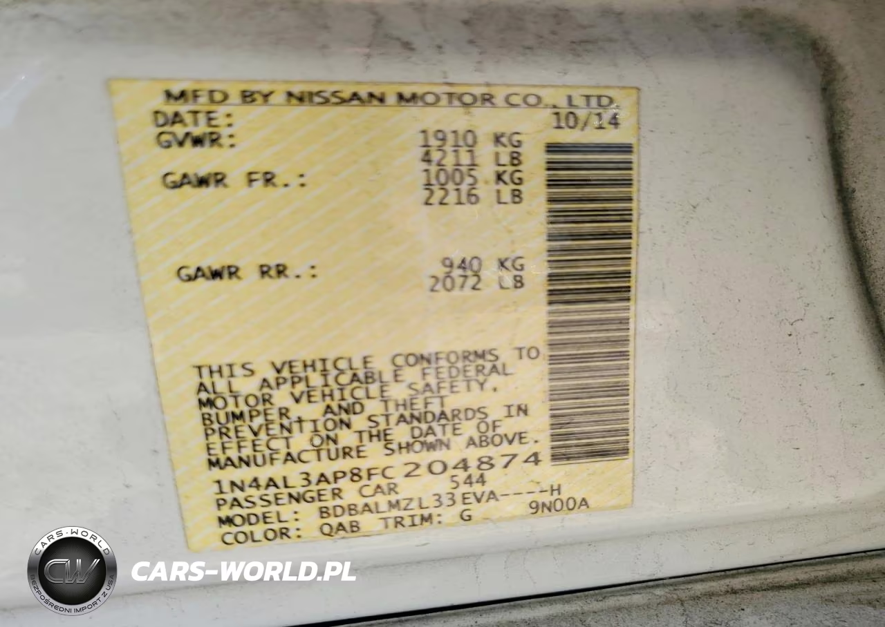 2015 Nissan Altima 2.5 Sv VIN:1N4AL3AP8FC204874 - 12