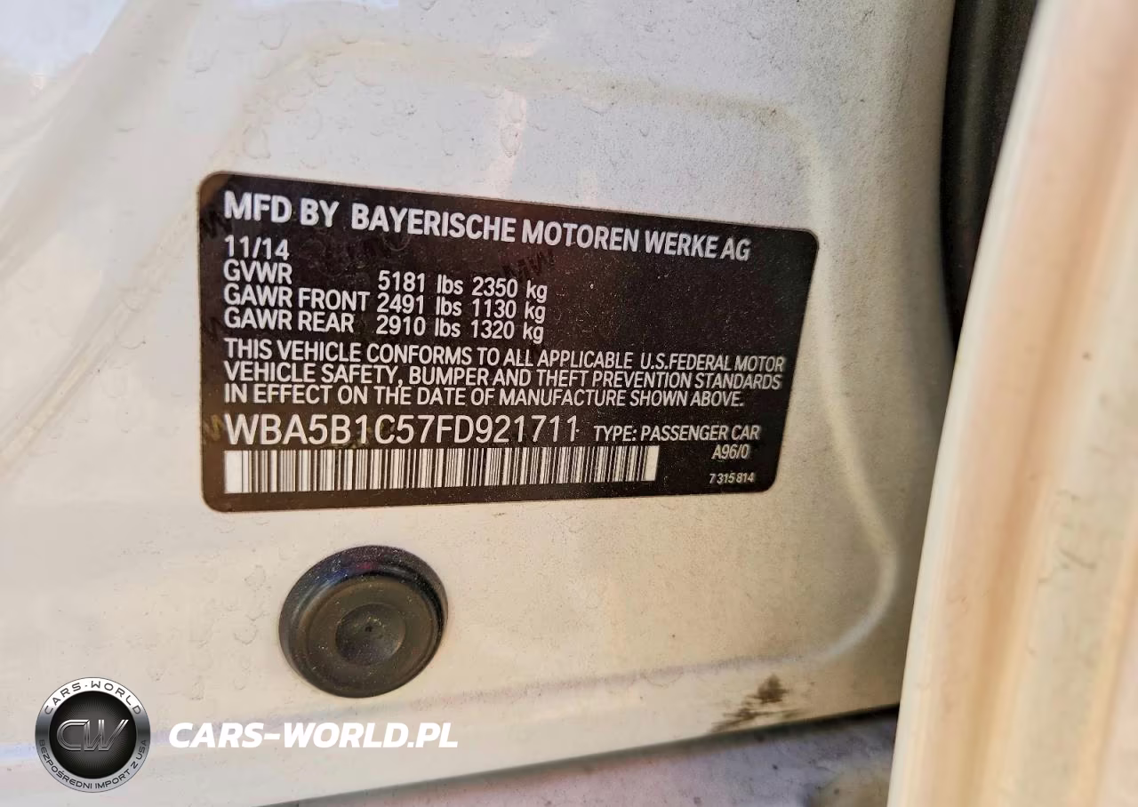 2015 BMW 535 I VIN:WBA5B1C57FD921711 - 12