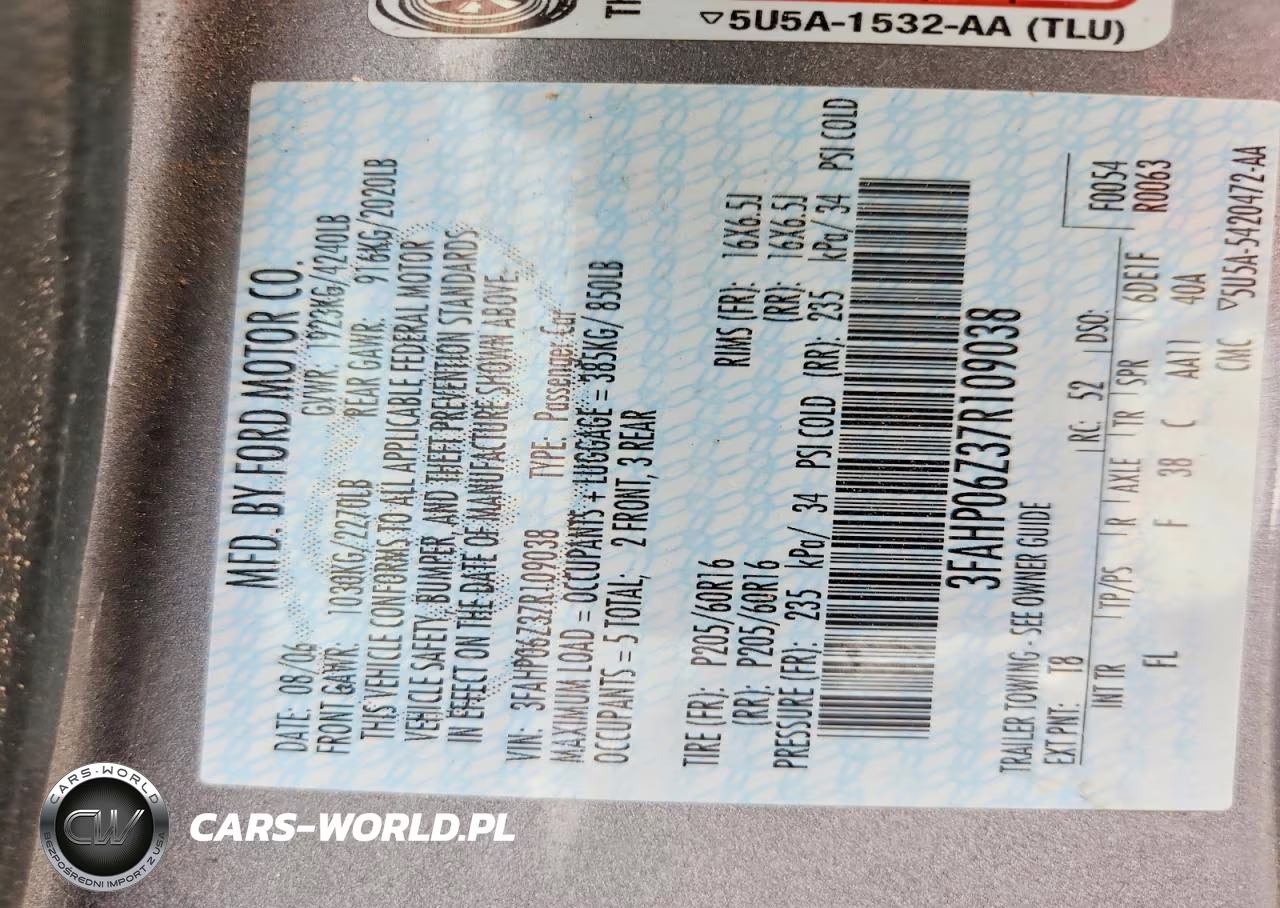 2007 Ford Fusion S VIN:3FAHP06Z37R109038 - 12