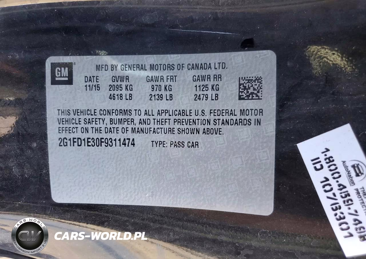 2015 Chevrolet Camaro Lt VIN:2G1FD1E30F9311474 - 12