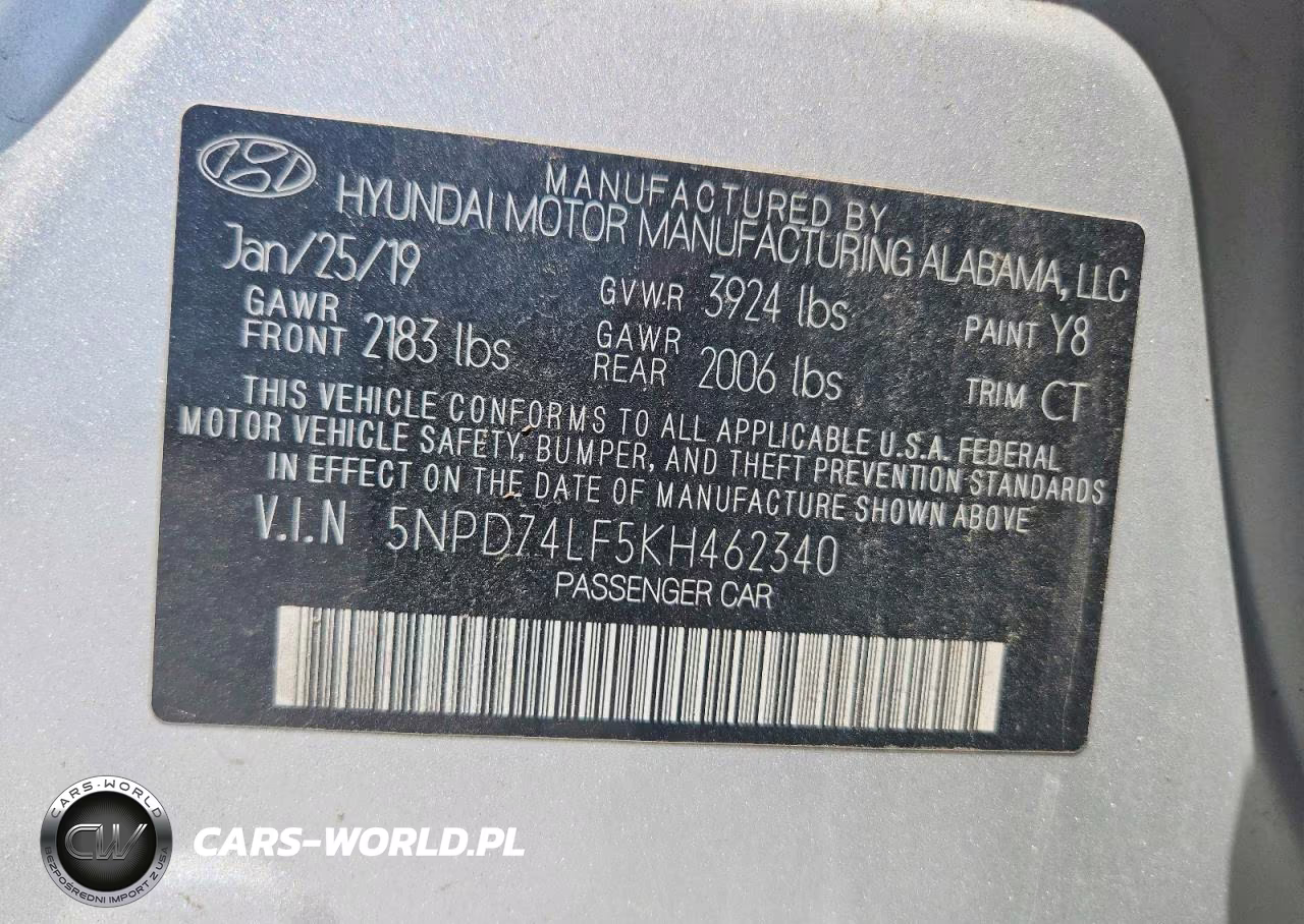 2019 Hyundai Elantra Se VIN:5NPD74LF5KH462340 - 12