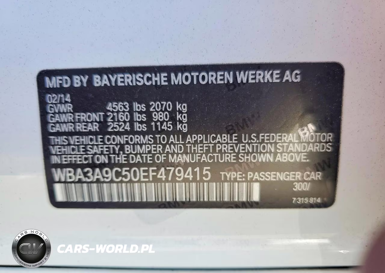 2014 BMW 335 I VIN:WBA3A9C50EF479415 - 12