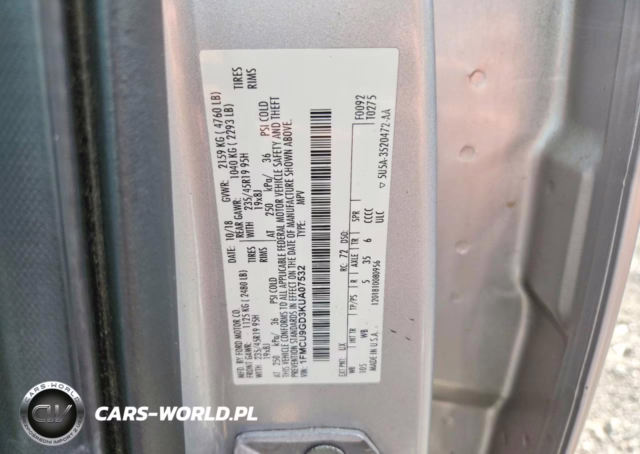 2019 Ford Escape Se VIN:1FMCU9GD3KUA07532 - 13