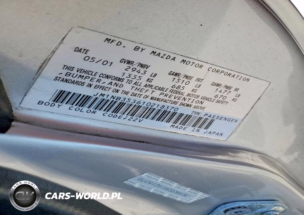 2001 Mazda Mx-5 Miata Base VIN:JM1NB353610218370 - 12