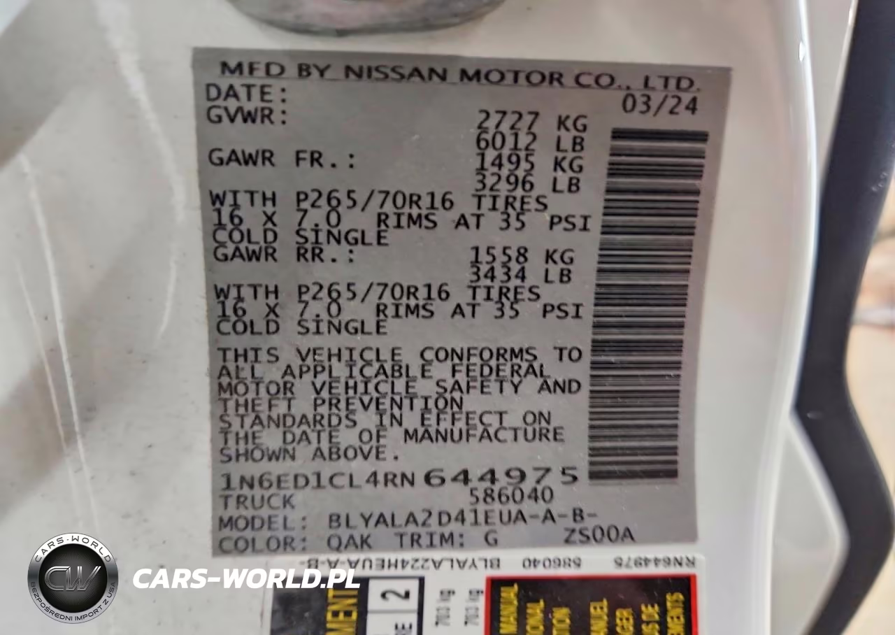 2024 Nissan Frontier S VIN:1N6ED1CL4RN644975 - 13