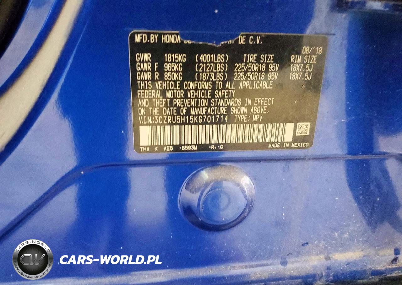 2019 Honda Hr-V Sport VIN:3CZRU5H15KG701714 - 13