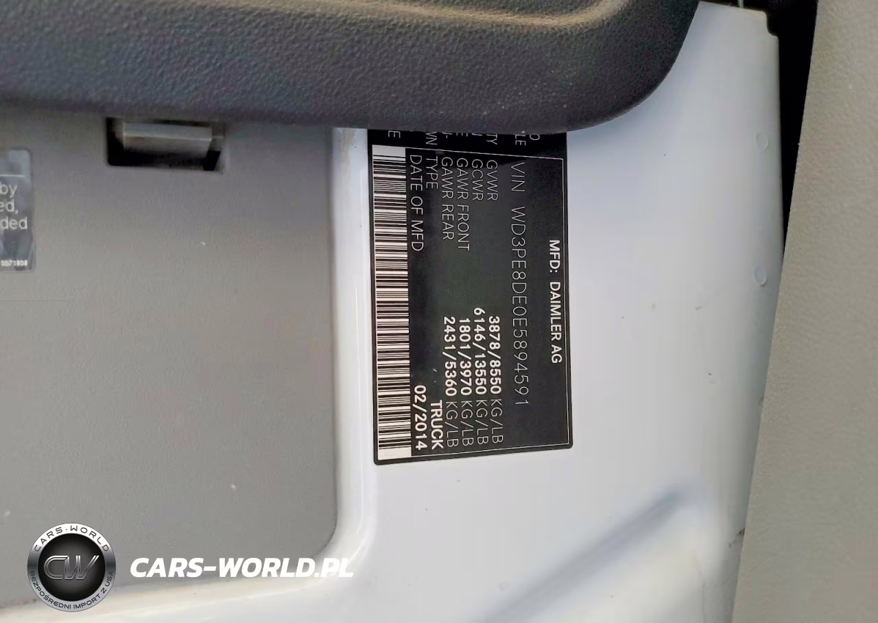 2014 Mercedes Benz Sprinter 2500 Delivery Van VIN:WD3PE8DE0E5894591 - 13