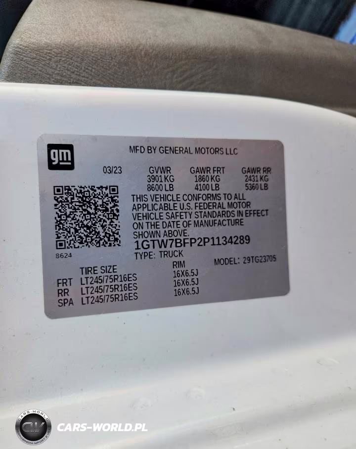 2023 GMC Savana G2500 VIN:1GTW7BFP2P1134289 - 12
