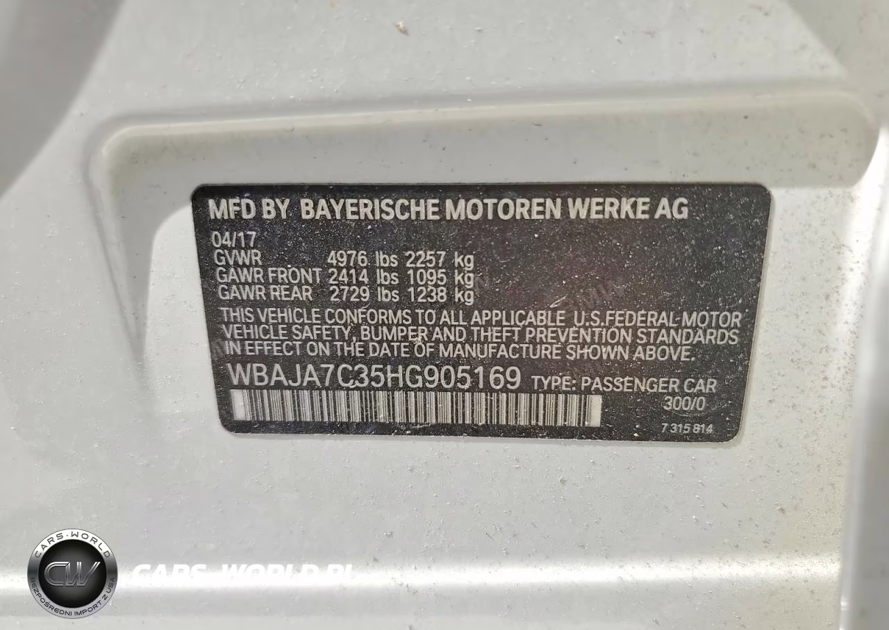2017 BMW 530 Xi VIN:WBAJA7C35HG905169 - 12