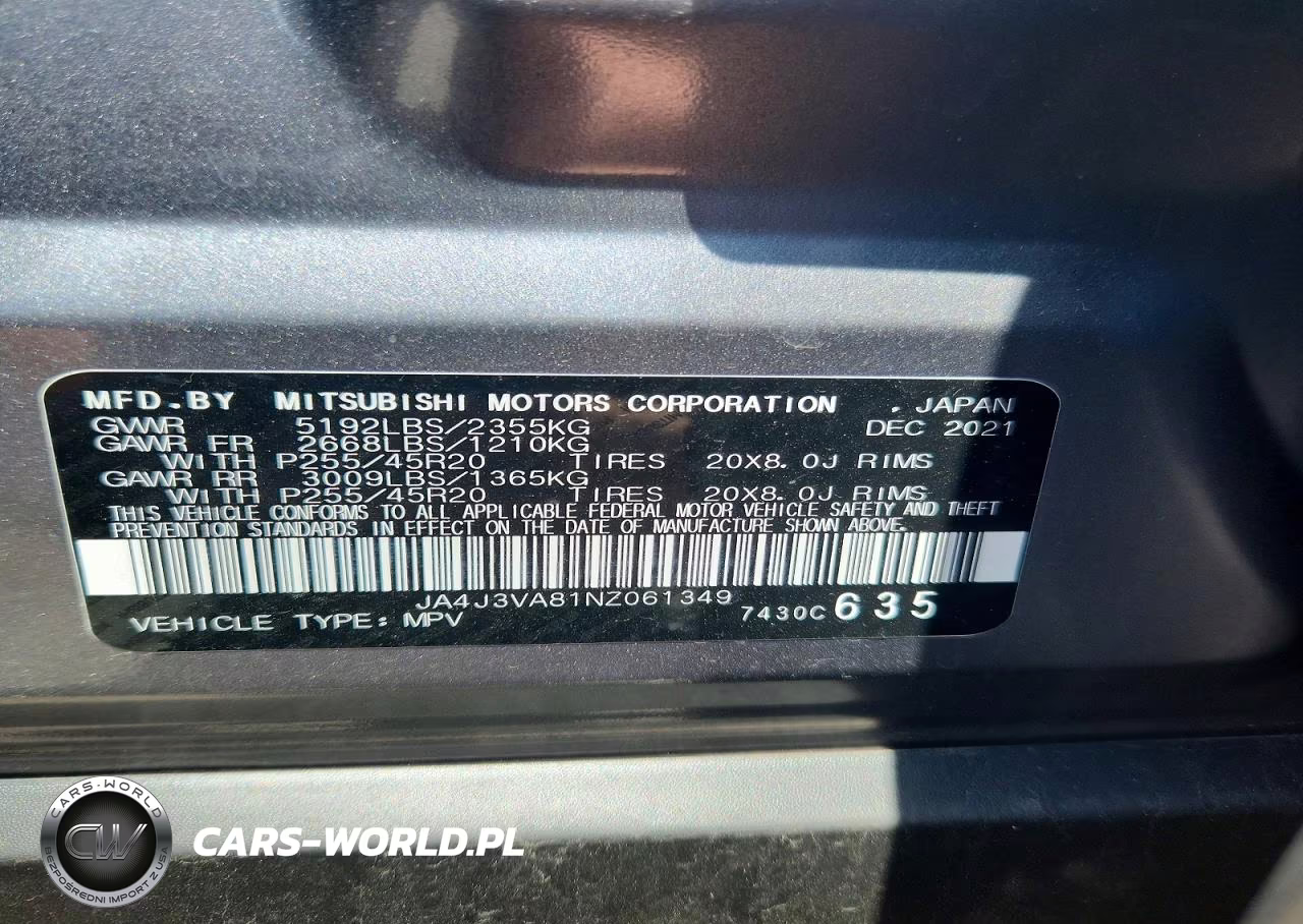 2022 Mitsubishi Outlander Sel VIN:JA4J3VA81NZ061349 - 13